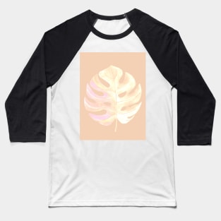 Blush cream monstera leaf Baseball T-Shirt